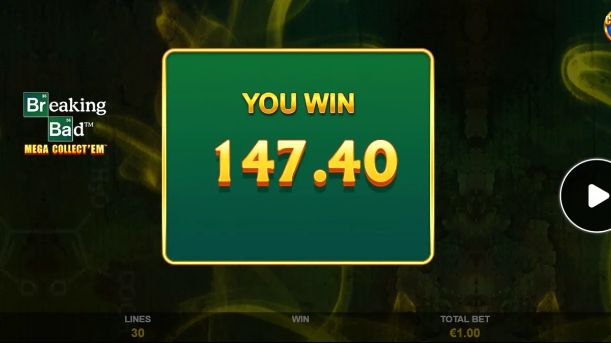 Breaking Bad Mega Collect’Em mobile slot gameplay interface